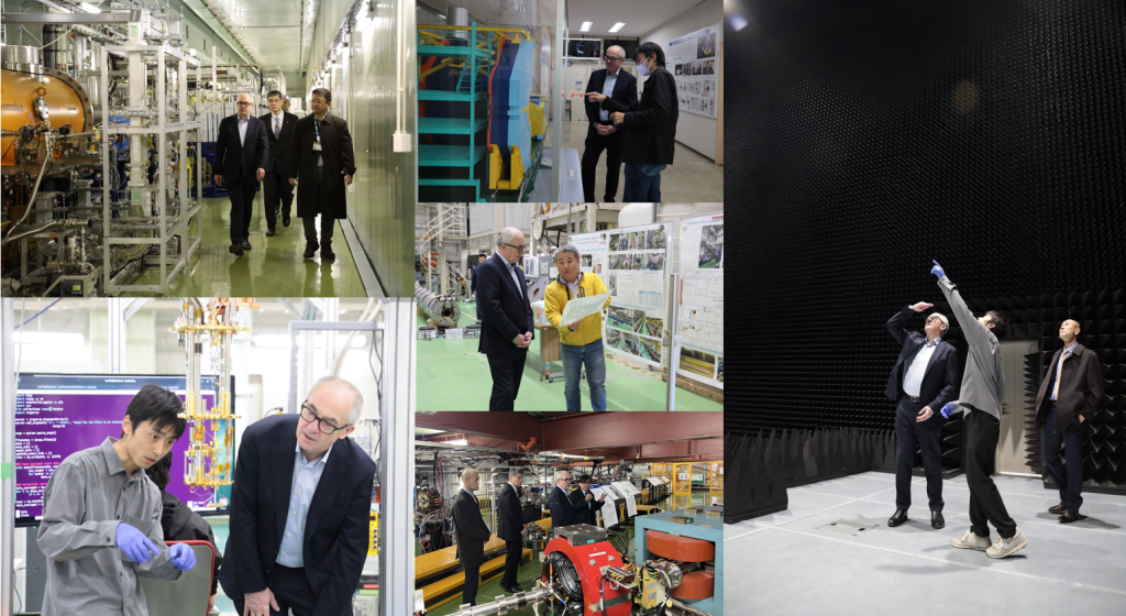 各研究施設を視察するトムソン氏